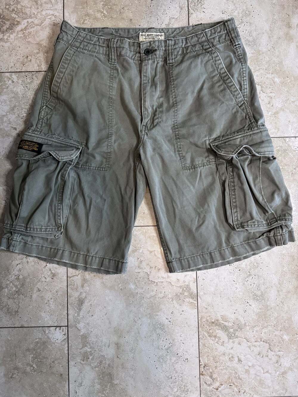 Vintage Polo Jeans Company Military Surplus Olive Green Cargo Shorts